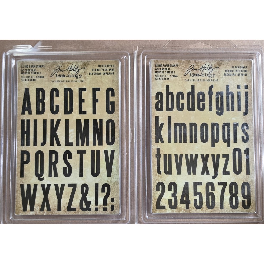 Tim Holtz Idea-ology Block Upper & Lower Cling Foam Stamps Alphabet Numbers NEW